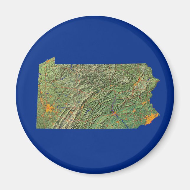 Aimant Pennsylvanie - Carte magnétique (Devant)
