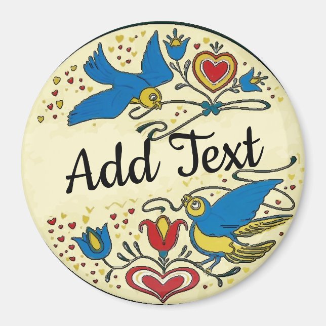 Aimant Pennsylvanie Dutch Hex Sign, ajouter du texte (Devant)