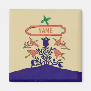 Aimant Pennsylvanie Dutch Hex Sign, ajoutez des noms