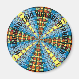 Aimant Pennsylvanie Dutch Hex Sign Spring Green and Blue
