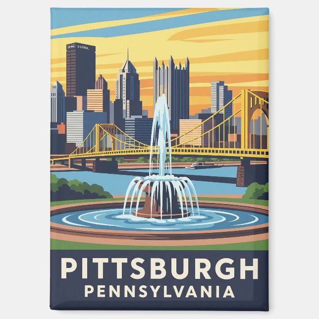 Aimant Pennsylvanie Pittsburgh Travel (Recto)