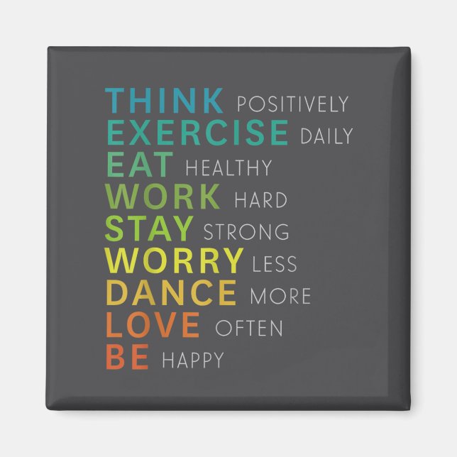 Aimant Pensée affirmative positive d'inspiration motivati (Devant)