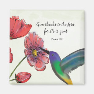 Aimant Pensée religieuse de fleurs de vous avec colibri