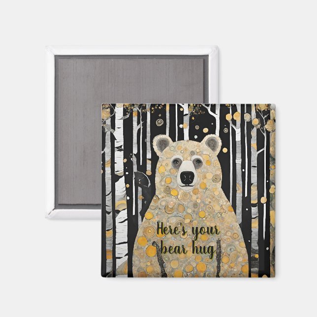 Aimant Penser à vous mignon ours Hug (Recto/Verso)