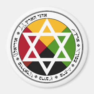 Aimant Pentacle de la Terre Aube Dorée en blanc