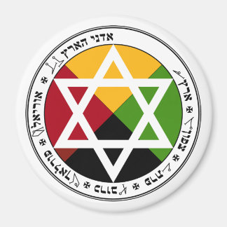 Aimant Pentacle de la Terre Aube Dorée en blanc