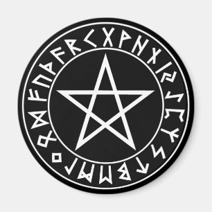 Aimant Pentacle de rune magnétique sur noir