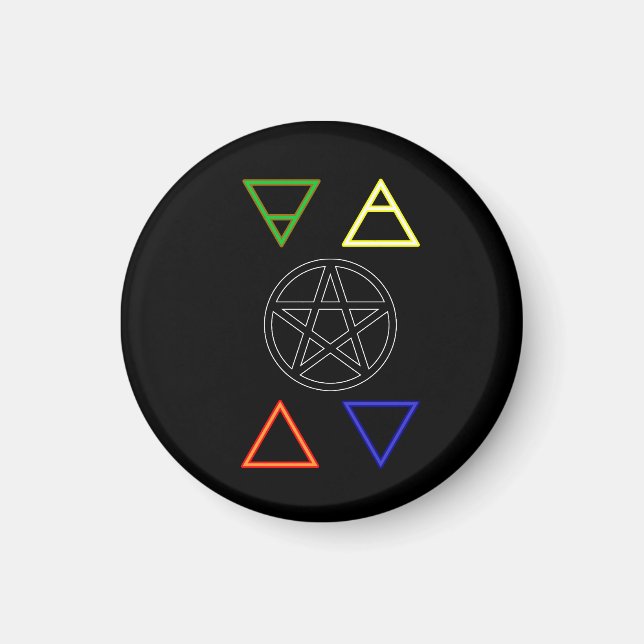 Aimant Pentacle et Éléments (Devant)