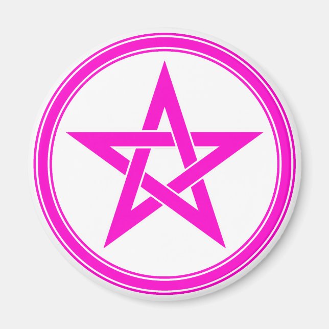 Aimant pentacle rose (Devant)