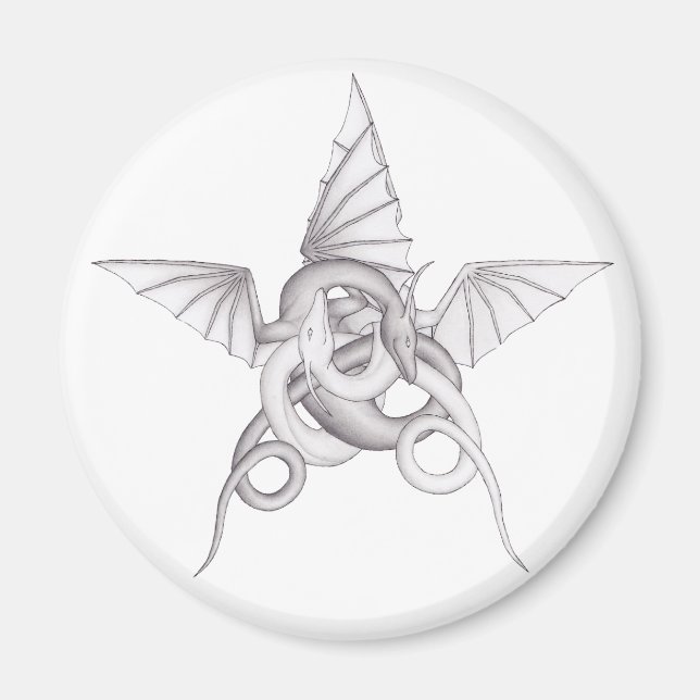 Aimant Pentagramme dragon (Devant)