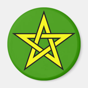 Aimant Pentagramme jaune sur vert