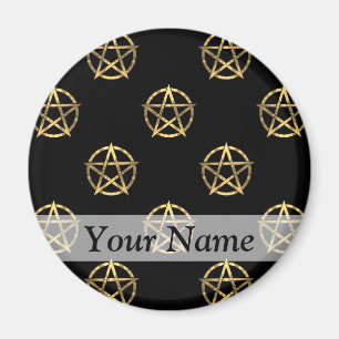 Aimant Pentagramme noir et or