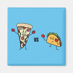 Aimant Pepperoni Pizza VS Taco : mexicain contre italien