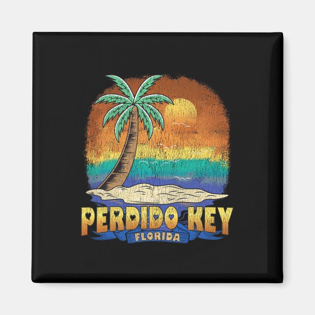 Aimant Perdido Key Floride Vintage Souvenir dénudé (Devant)