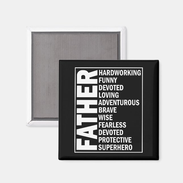 Aimant Père Adjective Fête des pères Cool Papa Définition (Recto/Verso)