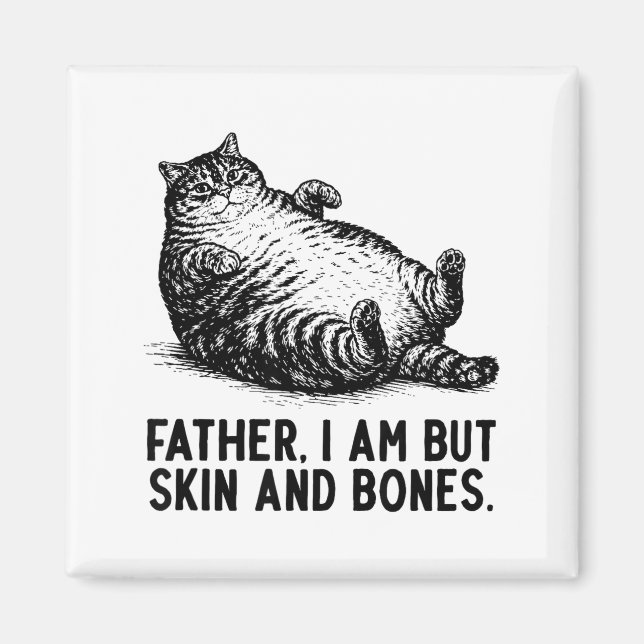 Aimant Père Chat Je Suis Mais Peau Et Os  (Devant)