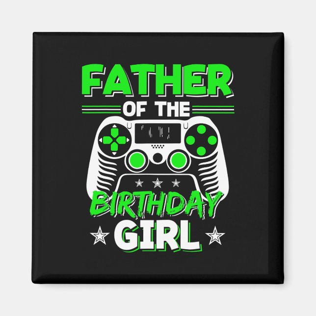 Aimant Père De L'Anniversaire Fille Vidéo Jeu Anniversair (Devant)