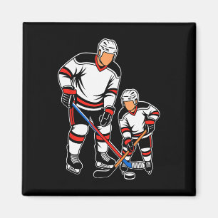 Aimant Père et fils hockey sur glace Papa correspondant