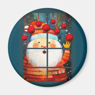 AIMANT PÈRE NOËL À LA FENÊTRE HO HO HO HO