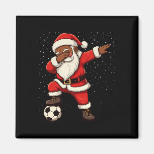 Aimant Père Noël africain américain faisant du dabbing de