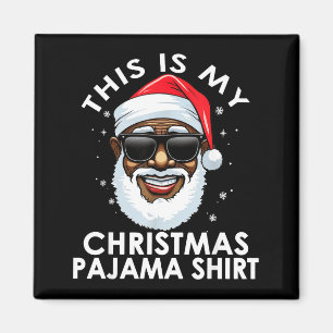 Aimant Père Noël afro-américain Chemise de pyjama de Noël