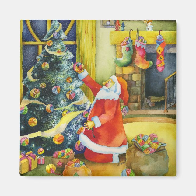 Aimant Père Noël avec des boules de fils : l'aimant de No (Devant)