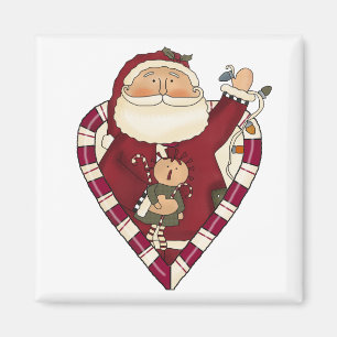 Aimant Père Noël avec des t-shirts et cadeaux Ragdoll