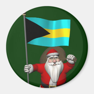 Aimant Père Noël Avec L'Enseigne Des Bahamas