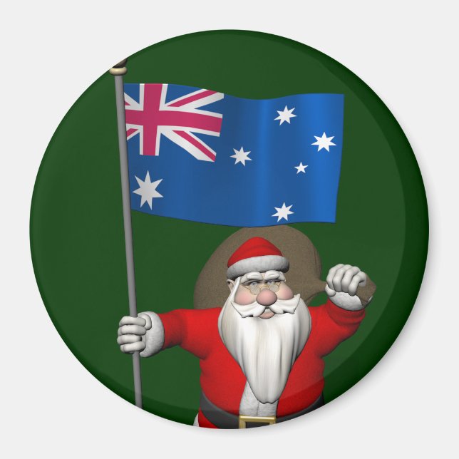 Aimant Père Noël Avec L'Ensigne D'Australie (Devant)