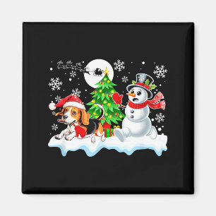 Aimant Père Noël Beagle Bonhomme de Neige Coureurs Amis N