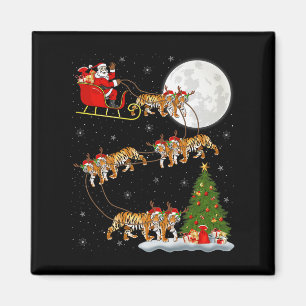 Aimant Père Noël Bengal Tiger Traîneau Volant Drôle Magiq