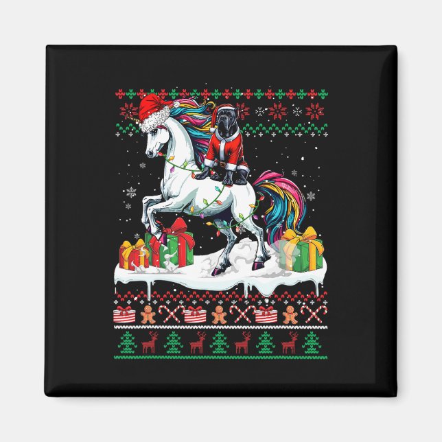 Aimant Père Noël Cane Corso équitation Unicorn Sweater de (Devant)