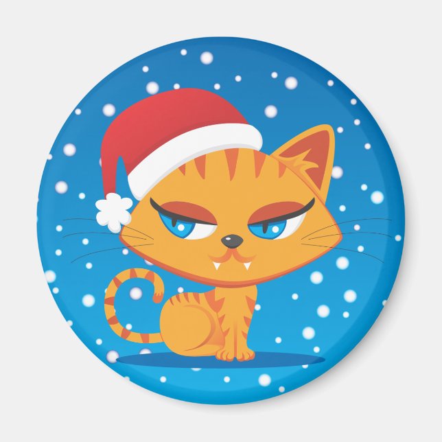 Aimant Père Noël Cat (Devant)