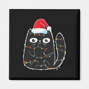 Aimant Père Noël Chat Noir Tangé Dans L'Amoureux des chat