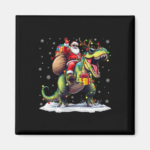 Aimant Père Noël chevauchant le dinosaure T Rex Noël Garç