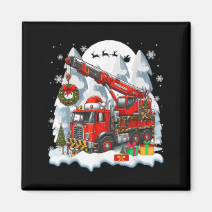 Aimant Père Noël Conduite Grue Camion Boîtes de Noël Colo