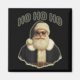 Aimant Père Noël cool en lunettes de soleil à chapeau noi