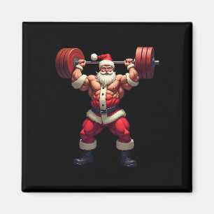 Aimant Père Noël culturiste Bodybuilder Noël Gym