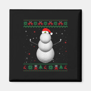 Aimant Père Noël de golf bonhomme de neige balle Noël lai