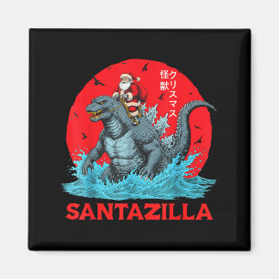 Aimant Père Noël de Noël montant un monstre japonais Kaij