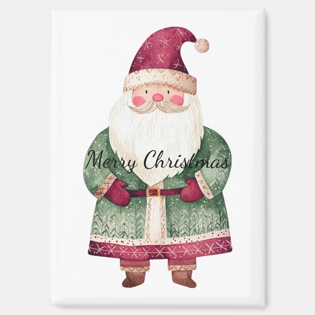 Aimant Père Noël de Noël Rouge Vert (Recto)