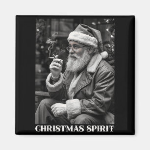 Aimant Père Noël de style rétro fumant une cigarette Noël