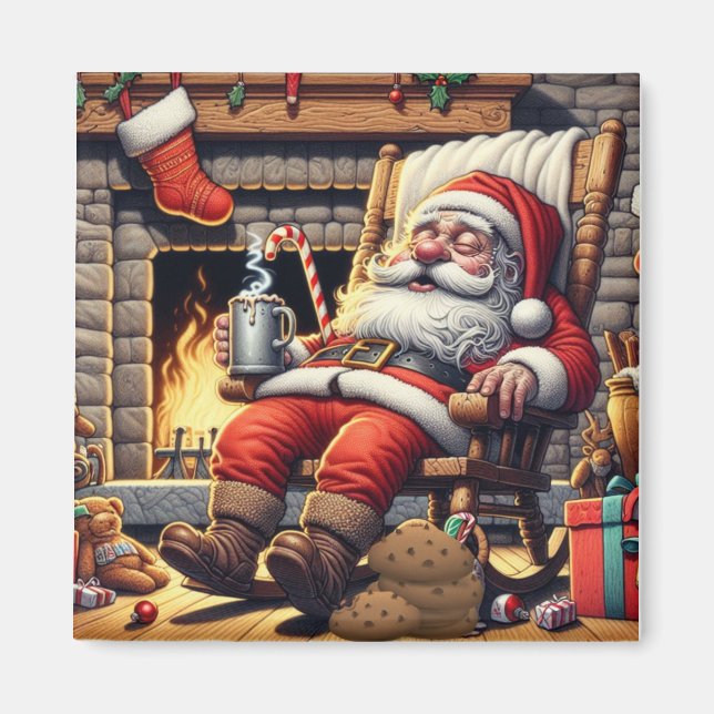 Aimant Père Noël dort Noël (Devant)