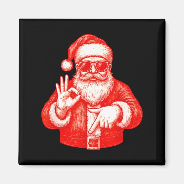 Aimant Père Noël drôle 6 7 Création de mème _ Humour de m (Devant)