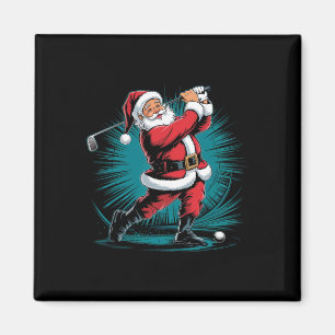 Aimant Père Noël drôle de golf Ball Sport Swing Fête de N