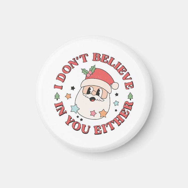 Aimant Père Noël drôle de Noël  (Devant)