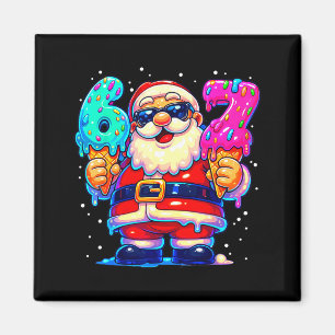 Aimant Père Noël drôle dit six sept 67 mème Noël Xmas 