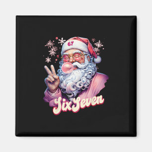Aimant Père Noël drôle dit six sept Noël 67 Meme Xmas