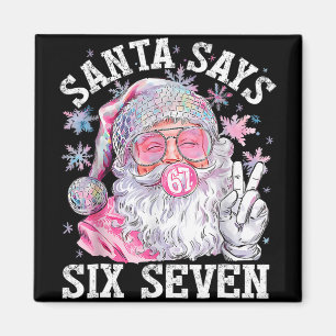 Aimant Père Noël drôle dit six sept Noël 67 Meme Xmas