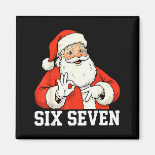 Aimant Père Noël drôle dit six sept Noël 67 Meme Xmas 